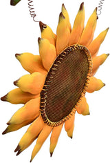 Sunflower Welcome Sign Metal Hanging Welcome Plaque for Wall Front Door - Decorative Flower Yard Signs Spring Wreath Decor for Garden Porch Patio Backyard (F)