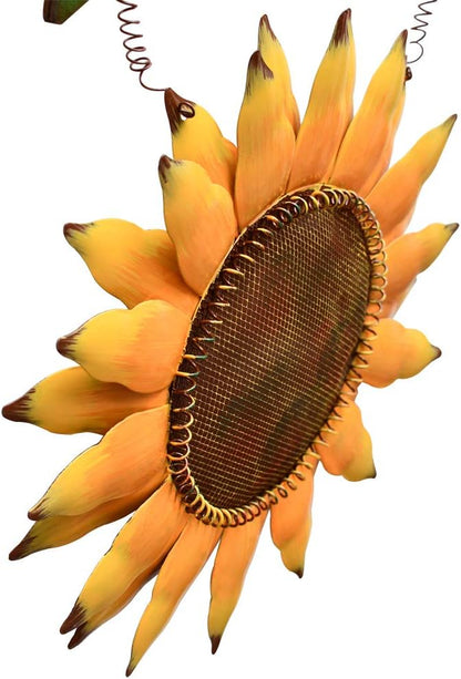 Sunflower Welcome Sign Metal Hanging Welcome Plaque for Wall Front Door - Decorative Flower Yard Signs Spring Wreath Decor for Garden Porch Patio Backyard (F)
