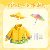 GJL Porch Goose Raincoat Outfit Fits 23 Inch Plastic Cement Goose Statue, Lawn Goose Clothes Set with Umbrella and Hat for Spring Summer Outdoor Yard Garden Decor