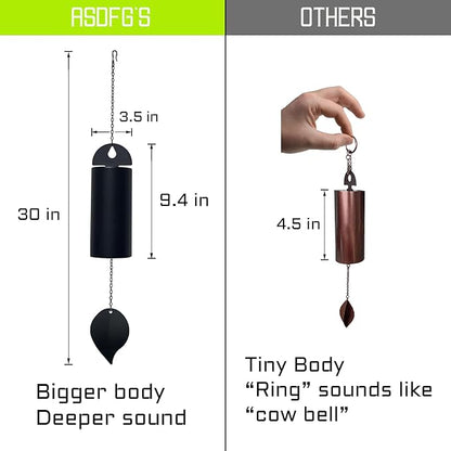 Deep Resonance Serenity Bell Large Wind Chimes for Outside Deep Tone Garden Bells Wind Chimes 528 Hz Low Pitch Wind Bell 30 inch (Large)