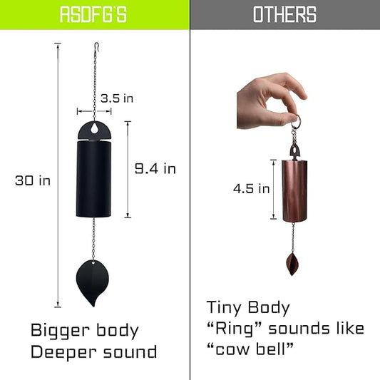 Deep Resonance Serenity Bell Large Wind Chimes for Outside Deep Tone Garden Bells Wind Chimes 528 Hz Low Pitch Wind Bell 30 inch (Large)