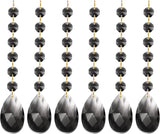 PATIKIL Teardrop Crystal Chandelier Pendants Beads, 6 Pack 160mm Length 38mm Chandelier Prisms Parts Ornaments Hanging Beads for DIY Arts Crafts Decoration, Light Black