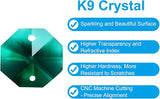 PATIKIL K9 Crystal Octagon Beads 2 Holes Pendants, 60 Pack 14mm Chandelier Prisms Parts Ornaments Hanging Beads for DIY Arts Crafts Decoration, Dark Green
