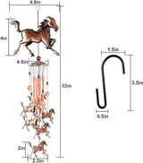 JOBOSI Horse Wind Chimes, Horse Room Garden Patio Decor, with S Hook Flamingo Decor Gifts, Gifts for mom Women Grandma Friends Mother