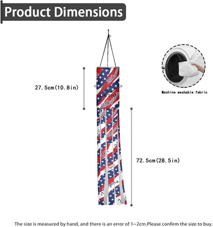 Jeiento Blue Stars Red White Stripes Windsock America's 250 Years Anniversary Windsock Flag 40" Outdoor Hanging Decoration for Home Yard Patio Lawn Garden Tree,2 Pack USA 250 Windsock