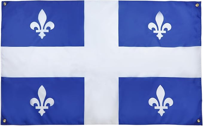 AZ FLAG Quebec Flag 150 x 90 cm with 4 Eyelets for Balcony or Wall