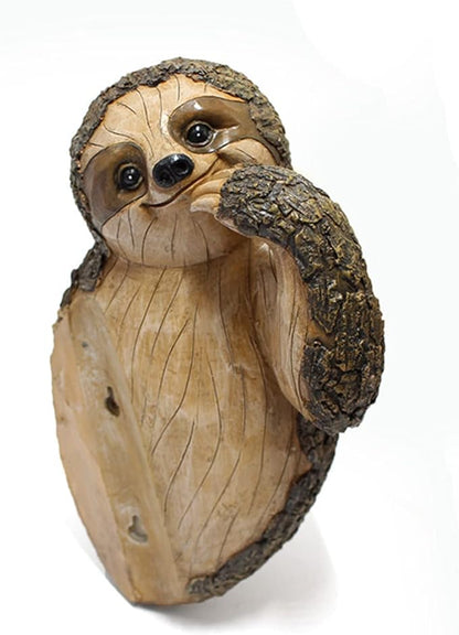 Garden Peeker Sculpture, Resin Garden Sculpture Ornament Tree Peeker Statue for Outdoor Decor Hand Painted Animal Figure for Yard Lawn Indoor Home Decoration