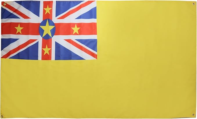 AZ FLAG Niue Flag 150 x 90 cm with 4 Eyelets for Balcony or Wall