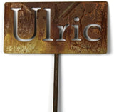 Classic Metal Garden Markers Clearance Items 20 to 33 Inches Tall (Ulric, Naturally Rusted)