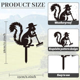 WADORN Squirrel Gardener Metal Decorative Garden Stakes, Black Squirrel Outdoor Statues Silhouette Cute Animal Stakes Ornaments for Yard Art Garden Patio Backyard Lawn Decors Squirrels Lover Gifts