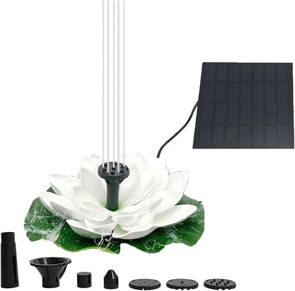 Solar Garden Fountain Water Lilies Designs Outdoor Bird Bath Accessories Suitable for Patios and Fish Pond Fish Pond Accessories
