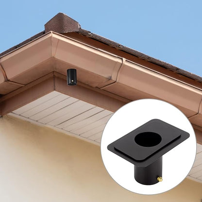 1 Pack Rain Chain Gutter Adapter, Black Metal Rain Chain Adapter with Bolt, Rain Chain Gutter Installation for Outside Gutters Downspout Accessories