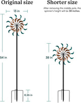 Wind Spinners Outdoor - Metal Windmill for Yard, Garden Spinners with Stake, Yard Art, Ideal Lovely Gift for Family Friends(13'' W x 54'' H)