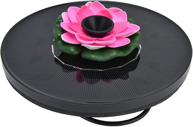 Milltrip Flower Solar Fountain, Floating Solar Powered Water Feature for Bird Bath, Garden Pond & Outdoor Decor (Pink)