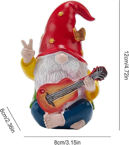 Garden Hippie Gnome Decor Statue,Funny Garden Gnomes with Peace Sign Decor Outdoor ，for House,Lawn,Patio and Porch, Gifts for Friend,Family.