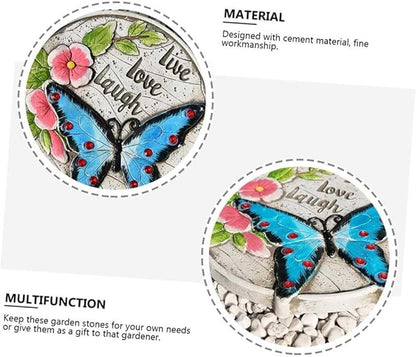 Etlegor Garden Décor Stepping Stones, Fun Animal Print Outdoor Pathway Décor Step Stones, All-Weather Lawn Pathway/Flower Beds/Courtyard Pavers(3 Frogs)
