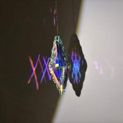 3PCS 5" Large Crystal Sun Catcher Prisms - Hanging Crystals for Window Prisms Suncatcher Indoor Window Rainbow Maker Glass Prism, Perfect for Meditation & Home Decor