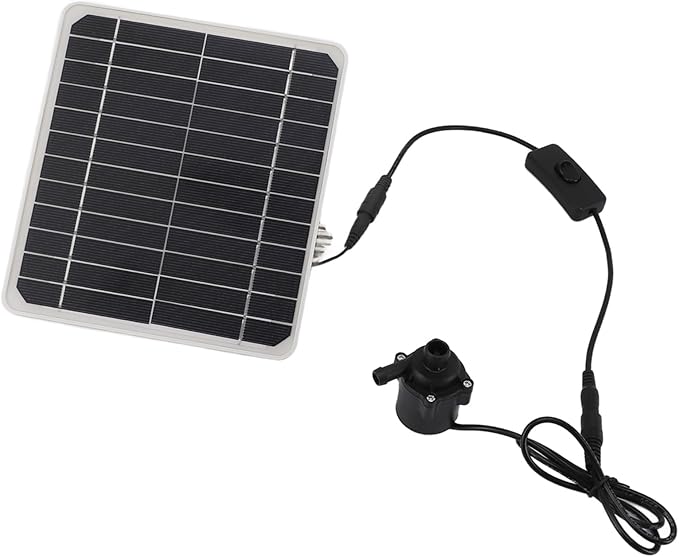 50W Solar Water Pump Kit with Battery Backup, 800L/H Solar Powered Fountain Pump for Bird Bath, Fish Tank, Small Pond & Garden Irrigation Outdoor Water Feature Kit with Adjustable Flow Switch