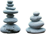 2 PCS Zen Stacking Stones, Handmade Rocks Statues Japanese Garden Decor, Office Relaxing Yoga Meditation Accessories (2 PCS)