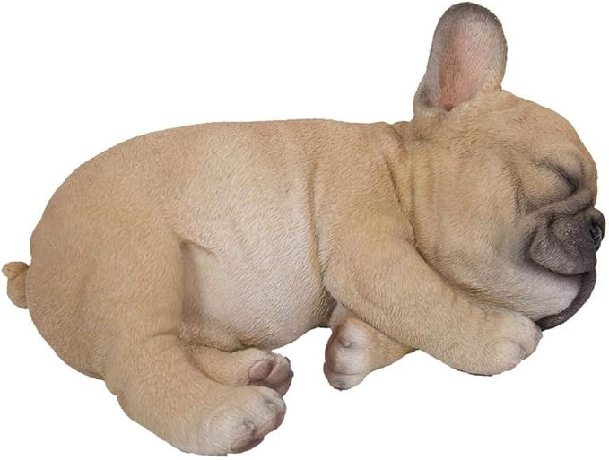 Hi-Line Gift Ltd, Pet Pals French Bulldog Puppy Sleeping, 7-inch Length, Indoor Outdoor Statue Figurine
