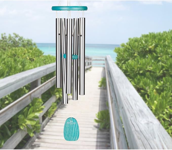 Woodstock Wind Chimes for Outside, Outdoor Decor, Patio and Garden Decor for Outside Front Porch Decor (24") Beachcomber Wind Chime Gracious Green Decorative Wind Chime (BCGG)