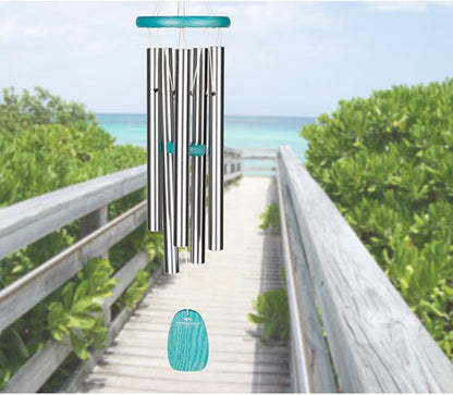Woodstock Wind Chimes for Outside, Outdoor Decor, Patio and Garden Decor for Outside Front Porch Decor (24") Beachcomber Wind Chime Gracious Green Decorative Wind Chime (BCGG)