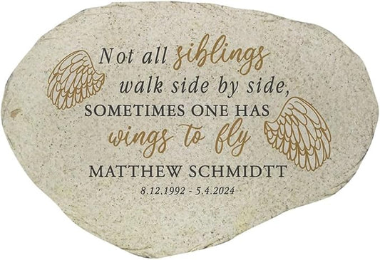 GiftsForYouNow Personalized Sibling Memorial Flat Garden Stone
