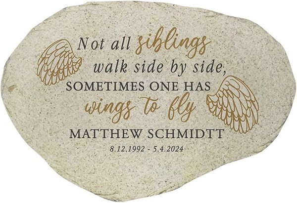GiftsForYouNow Personalized Sibling Memorial Flat Garden Stone