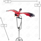 Red Carpet Studios Garden Stake Yard Art Metal and Glass Balance Rocker with Stake, 20-Inches, Cardinal