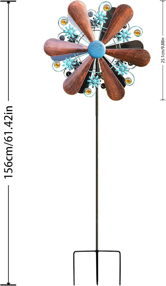 WENYLE Wind Spinners Outdoor Metal Large 360 Degrees Kinetic Wind Sculptures& Spinners Yard Art Outdoor Garden Decor