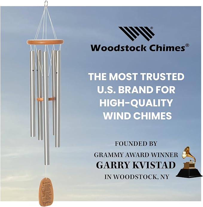 Woodstock Chimes Signature Collection, Woodstock Reflections, 22'' Serenity Prayer Inspirational and Memorial Wind Chimes for Outdoor, Patio, Home or Garden Décor (WRSP)