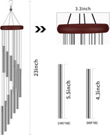 4 Pack Wind Chimes for Outside, Sympathy Wind Chimes Outdoor Clearance with 12 Aluminum Alloy Tubes and Hook, Memorial Windchime Gift Decoration for Home, Patio, Garden, Outdoor