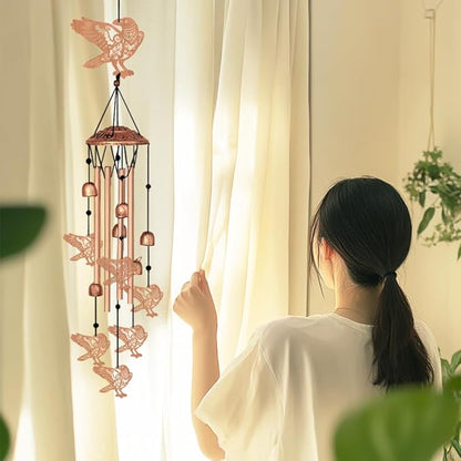 Wind Chimes for Outside, Crow Aluminum Tube Windchime Melodious Melodic for Porch Patio Garden Decor, Unique Metal Memorial Wind Chimes Housewarming Gifts for Friends and Family