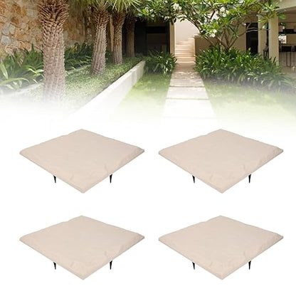 Pwshymi Stepping Stone Weatherproof Decorative Textured Pathway Outdoor Garden Dcor for Lawn, 4 Pack (Beige)