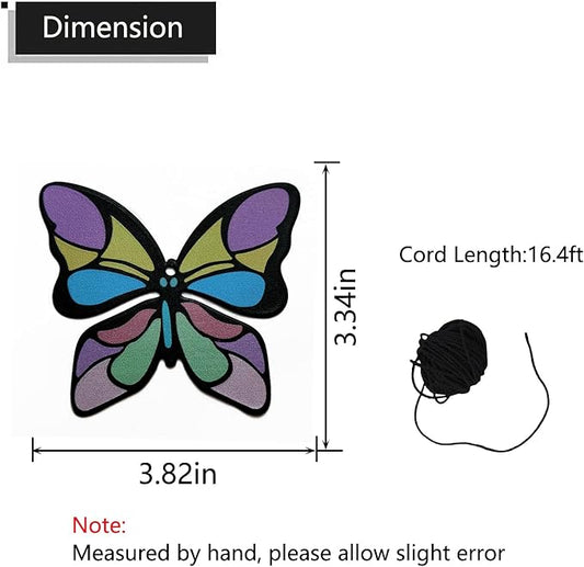 Replacement Wind Catcher, Wind Chime Sail Replacement with 16.4FT Nylon Cord, Metal Wind Chime Parts Replacement Accessory for Sympathy Wind Chimes and Wind Bells, Butterfly