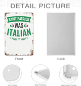 patio wall decor Saint Patrick Was Italian St Patrick's Day retro sign Horticulture Retro Bathroom,Yard,Wedding,Garage,Kitchen & More Decorative Wall Plaques with Inspiring Life Quotes 8X12inch