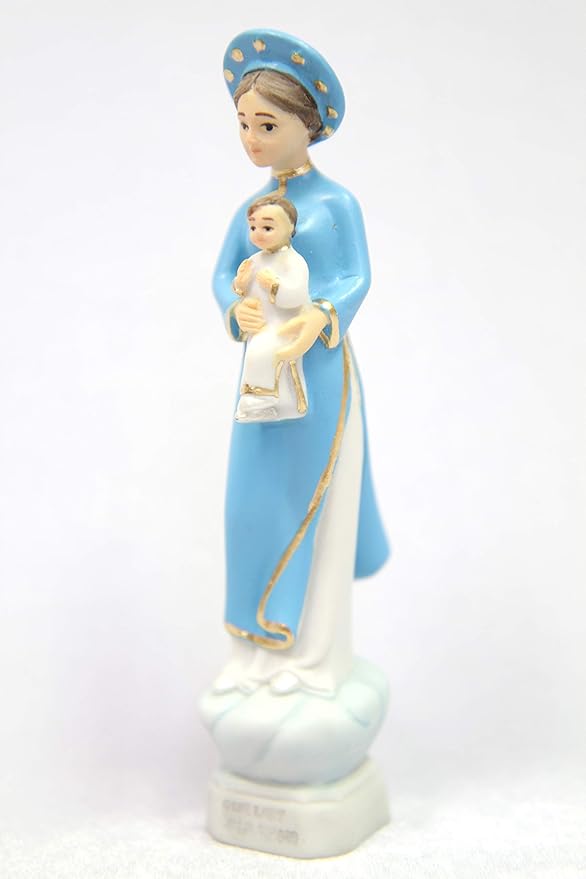 Vittoria Collection 5 Inch Our Lady of La Vang Statue Indoor Outdoor Made in Italy