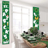 St Patricks Day Porch Decorations - Saint Shamrock Porch Sign Leprechaun Decor - Hanging Banners Decorations for Front Door Outside Yard Garden Party Supplies