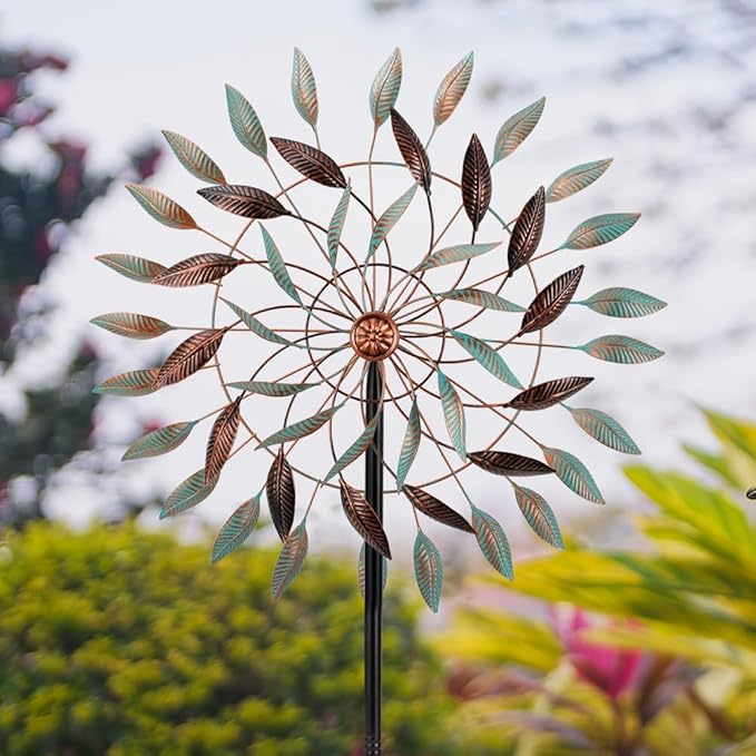 VEWOGARDEN Large Wind Spinners Outdoor Metal 3 Tier Wind Sculptures & Spinners Ornament Art for Garden, Patio, and Lawn Decoration