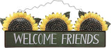 Sunflower Welcome Sign Metal Hanging Welcome Plaque for Wall Front Door - Decorative Flower Yard Signs Spring Wreath Decor for Garden Porch Patio Backyard (A)