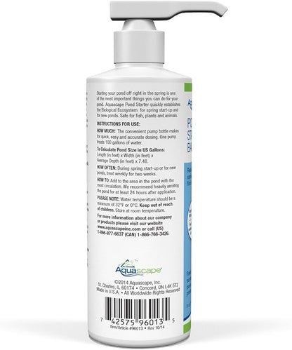 Aquascape 96013 Pond Starter Bacteria Treatment Liquid 250 ml/8.5 oz for Water Feature Ecosystem, Small