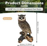 18.98" H x 11.10" L Large Owl Statue for Garden, Outdoor Sculpture, Animal Decor for Yard Porch Entryway Patio Living Room (Large, Owl)