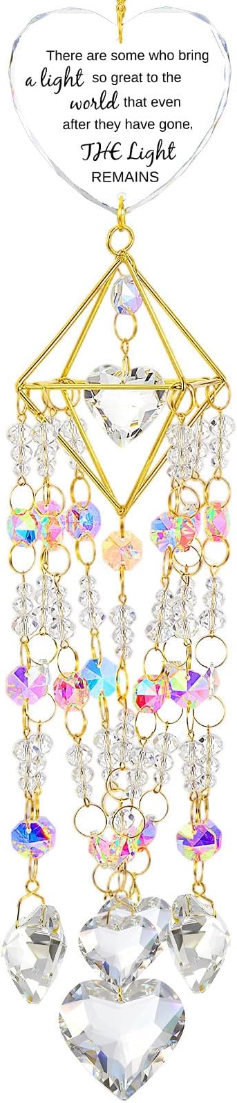 AceOrbit Memorial Gifts Crystal Suncatchers for Window Hanging Wind Chime Garden Suncatchers Rainbow Decor Sympathy Gifts for Loss of Family, Loved Ones, Funerals, Bereavement, Remembrance