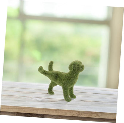 Yardwe Lifelike Outdoor Sculpture for Garden Patio Timeless European Style Decorative Animal Figurine Creative Green Flocking Design for Courtyard and Outdoor Spaces