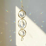 Crystal Suncatcher Wind Chimes, 2 Pcs Crystal Suncatcher Prisms Hanging Outdoor Wind Chimes, Prism Sun Catcher with Chain and Hook, Rainbow Maker for Ceiling Garden Home Indoor Ornaments