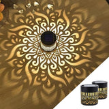 Decorative Solar Mandala Lights Outdoor, Metal Solar Fence Wall Light Waterproof, Solar Powered Mandala Garden Lights for Patio Fence Backyard Deck Outdoor Wall Decor (Mandala*2)