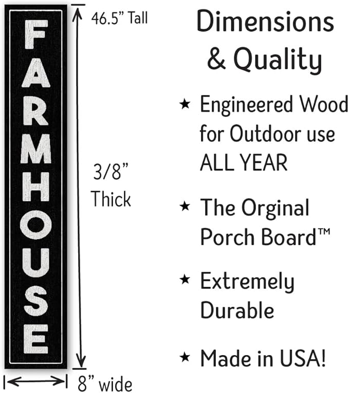 My Word! Farmhouse Welcome Sign and porch leaner for Front Door, Porch, Yard, Deck, Patio, or Wall - Indoor Outdoor Decorative Farmhouse Rustic Vertical Home Decor – 8”x46.5”