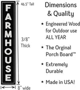 My Word! Farmhouse Welcome Sign and porch leaner for Front Door, Porch, Yard, Deck, Patio, or Wall - Indoor Outdoor Decorative Farmhouse Rustic Vertical Home Decor – 8”x46.5”