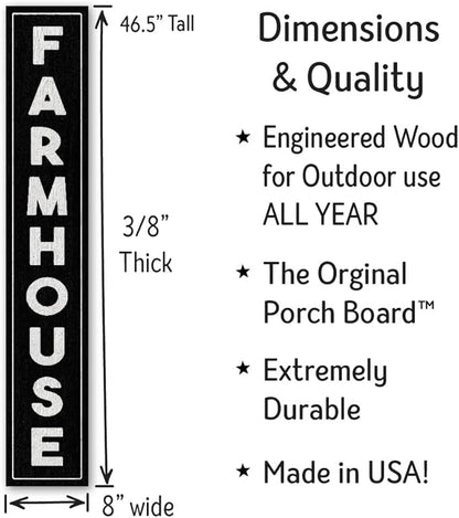 My Word! Farmhouse Welcome Sign and porch leaner for Front Door, Porch, Yard, Deck, Patio, or Wall - Indoor Outdoor Decorative Farmhouse Rustic Vertical Home Decor – 8”x46.5”