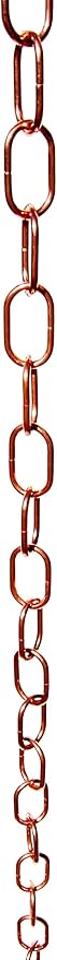 Stanwood Rain Chain New Traditional Single Loop Copper Rain Chain, 8-Feet
